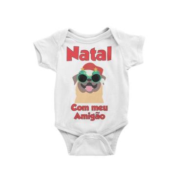 Imagem de Body Bebê Infantil Natal Feliz Natal Cachorro Cão Branca - Del France,
