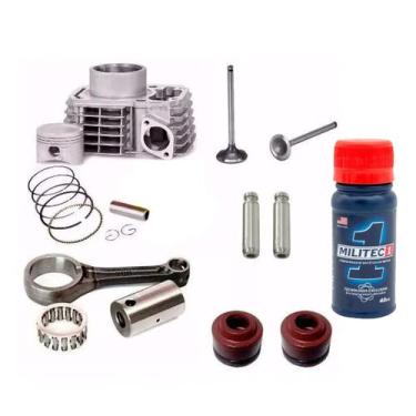 Imagem de Cilindro Motor Biela Válvulas Guias Retentores Cg Titan 150 + militec 