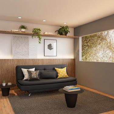 Imagem de Sofá-Cama 3 Lugares Casal Premium Champion Preto