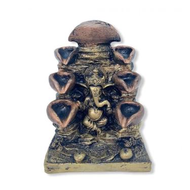 Imagem de Incensário Cascata Ganesha 8 Quedas 14 Cm Resina-Escolha Cor