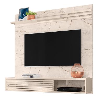 Imagem de Painel Home Suspenso Frizz Sublime para TV até 55 - Madetec Calacata/Off White