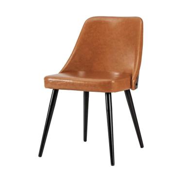 Imagem de Cadeira Bárbara Courino Caramelo Base Aço Preto - 72886