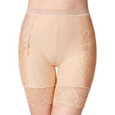 Imagem de Shorts anti-coragem feminino 2 pacote/calcinha fêmea renda de renda de segurança calça curta curta shorts altos da cintura