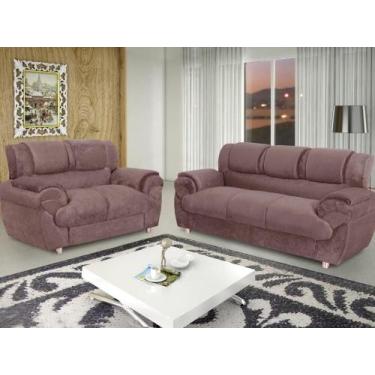 Imagem de Conjunto de sofa 2x3 lugares Cor Marrom - 7025