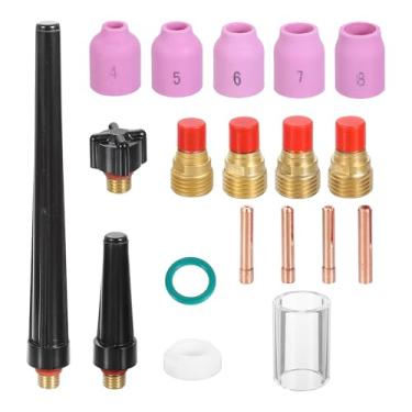 Imagem de HARFINGTON Kit de tocha Tig de 37 peças para WP-9, WP-20, WP-25 com tocha de soldagem TIG, conector de suporte de eletrodo de tungstênio, bocal de cerâmica para equipamentos relacionados à soldagem