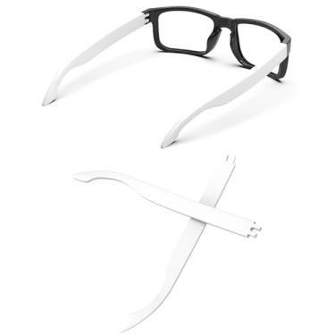 Imagem de MYCOURAG Hastes de substituição compatíveis com óculos de sol Oakley Holbrook OO9102/Holbrook XL/Holbrook Asian Fit - Branco