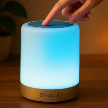 Imagem de Luminária de Mesa De Cabeceira Sensível ao toque Portátil Abajur Adequada Para Quarto Sala Touch Sem Fio USB Iluminação Com Mudança de Cor RGB- SHACK