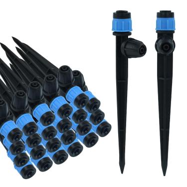 Imagem de Seimneire Emissores de irrigação por gotejamento com trava, gotejadores ajustáveis de 360 graus para tubo de 1/10.2 cm, pulverizador de irrigação para sistema de irrigação de casa de jardim - 50 peças