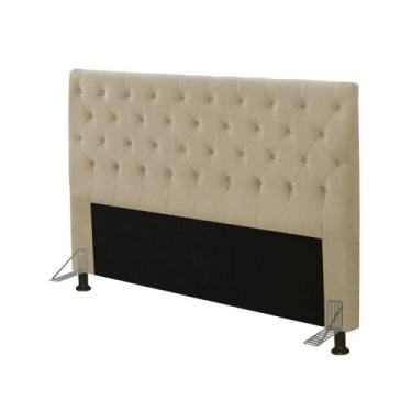 Imagem de Cabeceira Paris Para Cama Box Casal 140cm Veludo Cristal Bege - JS