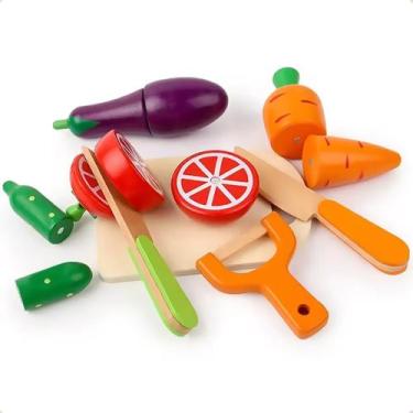 Imagem de Kit Vegetais Em Madeira Para Casinha Com Ímã Brinquedo - Pedagogia Con