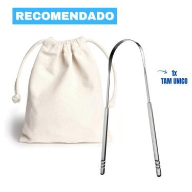 Imagem de Limpador raspador de lingua inox ayurveda + saquinho algodão cru - YAS