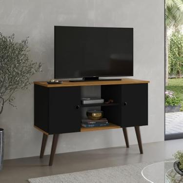 Imagem de Rack Viena Sala Suporte Tv 32 Polegadas Sala Decoração (Preto/Freijo)