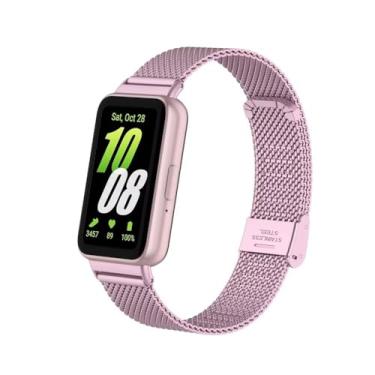 Imagem de T-BLUER Pulseira compatível com Samsung Galaxy Fit 3, pulseira de substituição de metal de aço inoxidável, acessórios para Samsung Galaxy Fit 3 SM-R390 feminino e masculino, FG1 rosa rosa