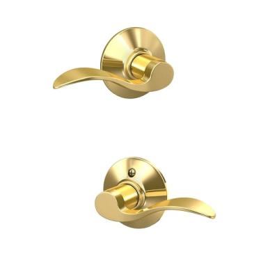 Imagem de Maçaneta sem trava Schlage F10 ACC 605, latão brilhante