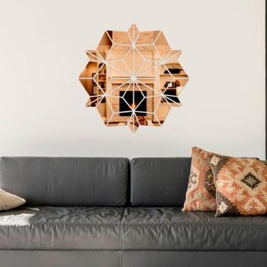 Imagem de Espelho Decorativo Mandala Sol Bronze - Inove Papéis de Parede