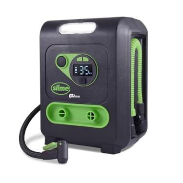 Imagem de Slime 40085 Inflador de pneu, sem fio, multiuso, bomba de compressor de ar portátil, desligamento automático, bateria de íon de lítio e luz LED, recarregável, inflação de 6 minutos