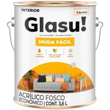 Imagem de Tinta Acrílica Muda Fácil Branco 3,6 Litros Glasu - 53426317 - SUVINIL