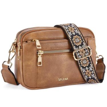 Imagem de Bolsa tiracolo Telena Small para mulheres em material vegano marrom