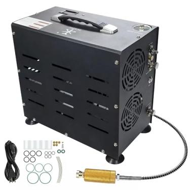 Imagem de TUXING Compressor de ar PCP, compressor de pistola de ar PCP de cilindro duplo de 800W, parada automática de 4500psi, sistema de resfriamento de ventilador embutido, bomba de compressor para tanque de