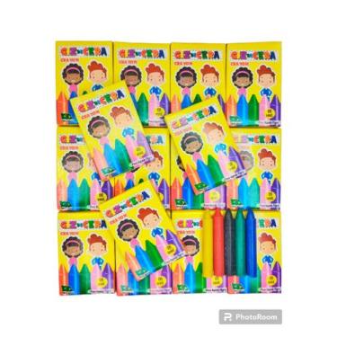 Imagem de 30 Caixinha Mini Giz De Cera 5 Cores 5 Cms Atacado Kit Festa Aniversar