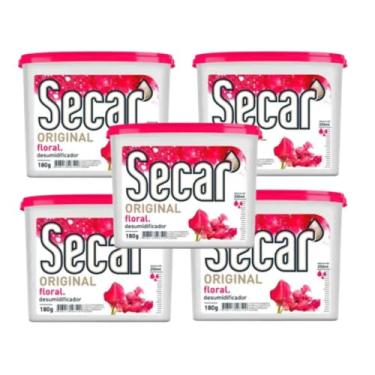 Imagem de Kit Com 5 Evita Mofo Secar 180g Antimofo Guarda Roupas Armários Closet Gaveta Despensa Umidades Bolor Fungos Bactérias Mau Cheiro (5, Floral)