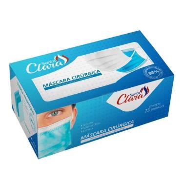Imagem de Máscara Descartável Azul C/Elástico 50 Unidades Santa Clara