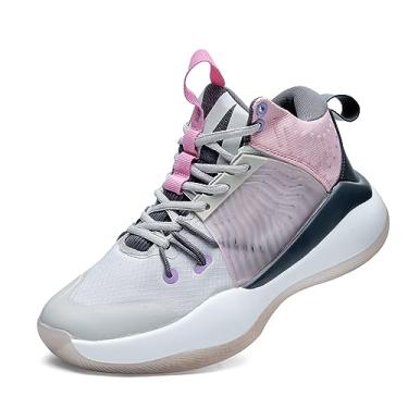 Imagem de Tênis de basquete masculino de cano alto com suporte de amortecimento de malha respirável e sola antiderrapante(Purple-1,37 BR)