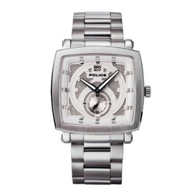 Imagem de Police Relógio masculino PL-11599JS/01M Phalanx retangular com mostrador prateado