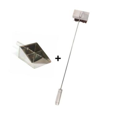 Imagem de Kit Inox Pá De Cinza E Vassoura Piaçava, Limpeza Forno Piz - INOX LAUR