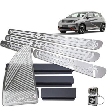 Imagem de BYD Dolphin 2023/2025 Soleira Alto Relevo E Descanso Em Inox - Threepa