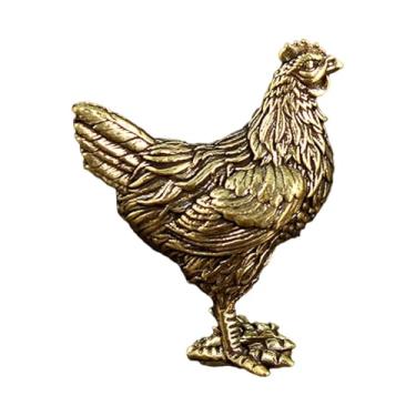 Imagem de XLWLLNJ Enfeite de chá em formato de galinha para decoração de casa, estatueta de latão multifuncional, estátua de mesa para centro de mesa doméstico, Forma de Galinha