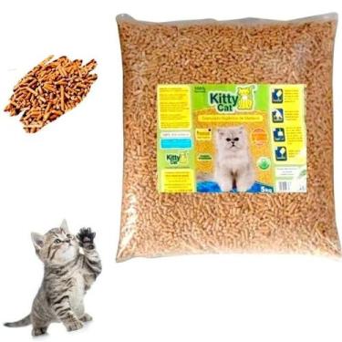 Imagem de Granulado madeira para gatos Kitty Cat 15 kg granulado higiênico de ma