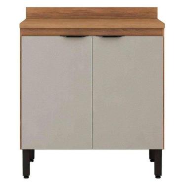 Imagem de Balcão Firenze 80cm 2 Portas Com Tampo 93221 Demóbile Amendola Touch E Nude