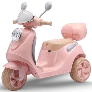 Imagem de Moto Motinho Scooter Elétrica 6V Infantil Som Luz Música Triciclo Menino Menina Criança (Rosa)
