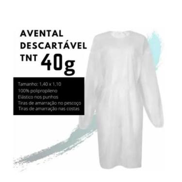 Imagem de Avental Descartavel Manga Longa 40G C/10Un - NAYR