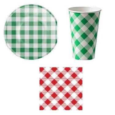 Imagem de Kit 20 Convidados Pratos Copos Guardanapo Papel Festa Junina - Udlandi