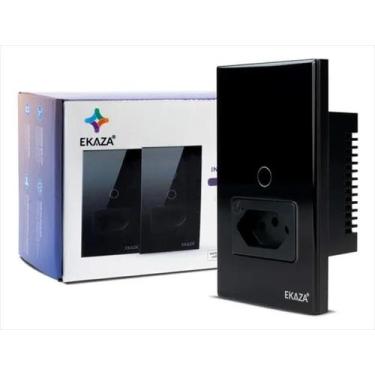 Imagem de Interruptor Wi-Fi Inteligente 1 Botão 1 Tomada Preto Ekaza - 20A - F4