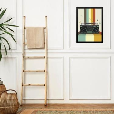 Imagem de Quadro Decorativo Vintage - Rádio Toca Fita 33x24cm - com vidro - Quad