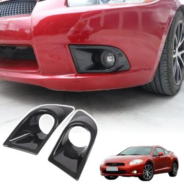 Imagem de Sekhyna Guarnição da tampa do farol de neblina do para-choque dianteiro compatível com Mitsubishi Eclipse 2006-2011 ABS 2 peças, acessórios de moldagem de moldura de acabamento de farol de neblina