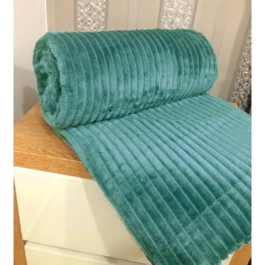 Imagem de Cobertor de microfibra 2, 80m x 2, 50m coberto com cobertor de feltro grosso(Verde Canelada)