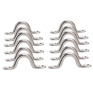 Imagem de Amarine – Olho acolchoado de aço inoxidável, tiras para os olhos, laço para baixo, alças para o deque de caiaque, ponto de âncora para amarrar, laço para o pé para Kayak Canoe Rigging, 12-Pack