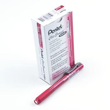 Imagem de Pentel ZE22B, Clic Eraser Grip, borracha retrátil, tubo vermelho, caixa com 12