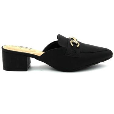 Imagem de Sapato Feminina Modare 7340.124 Scarpin Salto Baixo Grosso Fivela, 36,