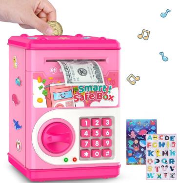 Imagem de Cofrinho LJZJ Philaeec rosa com bloqueio de senha para crianças