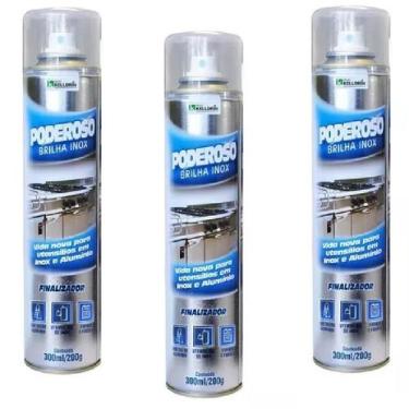 Imagem de Poderoso Brilha Inox Kelldrin - Kit 3 de 300ml