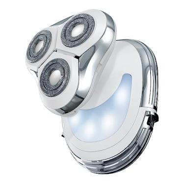 Imagem de Perry Ellis Navalha rotativa 3D feminina, barbeador elétrico para pele sensível, 3 cabeças giratórias com luz guia de LED, aparador de cabelo portátil para axilas, pernas e áreas difíceis de alcançar
