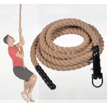 Imagem de Cordas De Escalada De Treinamento De Ginástica, Corda De Escalada De Exercício De Juta, Treinamento Em Casa E Exercícios De Ginástica, 38mm, 7m