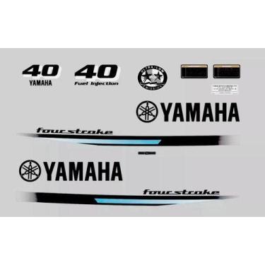 Imagem de Kit Adesivo Para Motor De Popa Yamaha 40 Hp 4 Tempos - Preto - SPTS