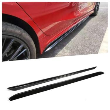 Imagem de Extensão de spoiler labial de saia lateral de carro difusor protetor para série 3 G20 2019-2025 acessórios de avental divisor de saia lateral do carro (preto brilhante)