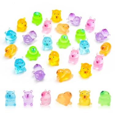Imagem de HOMICO Minifiguras Luminosas De Capivara, 24 Peças Coloridas, Minúsculas Para Casa Bonecas, Painel Carro, Jardim Fadas, Decoração Aniversário